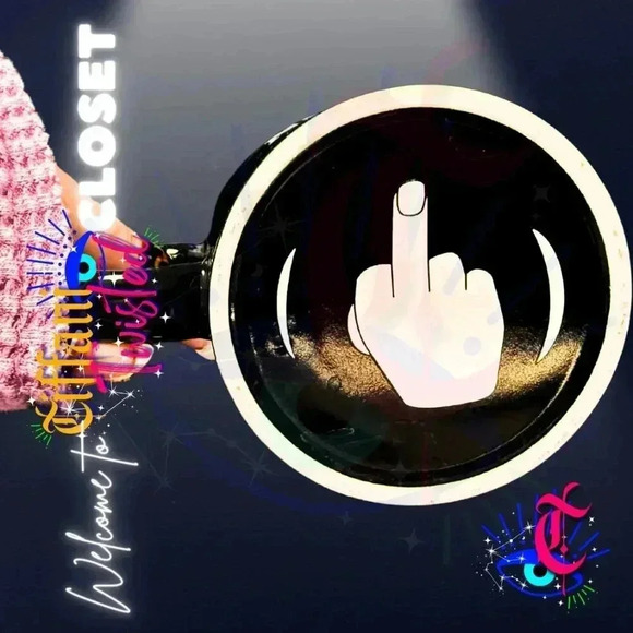 Unique Black Ceramic Mug with Surprise Design - Picture 2 of 4